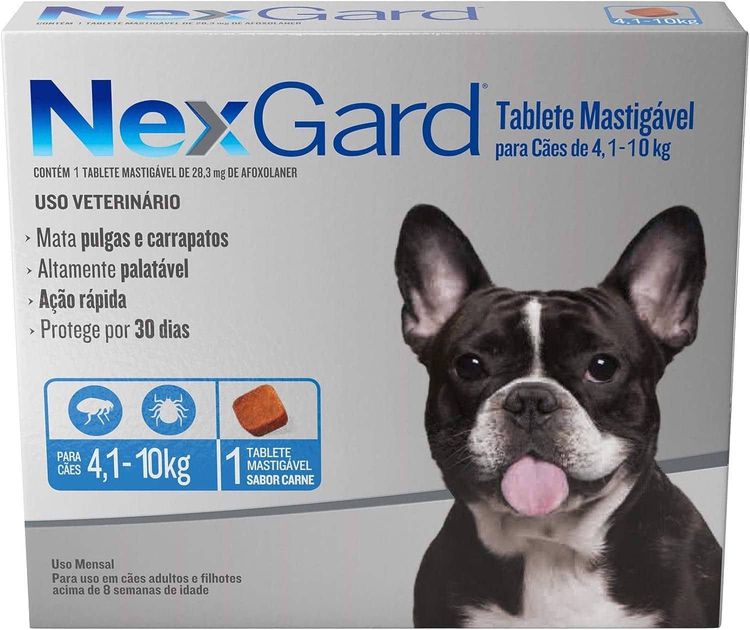 NexGard Antipulgas e Carrapatos (4,1 a 10kg)