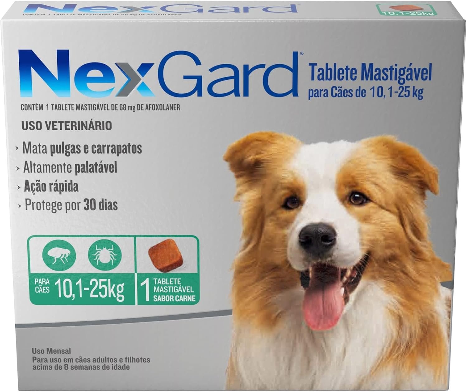 NexGard Antipulgas e Carrapatos (10,1 a 25kg)